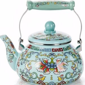 Pumtus 2.6 Quart Floral Enamel Tea Kettle